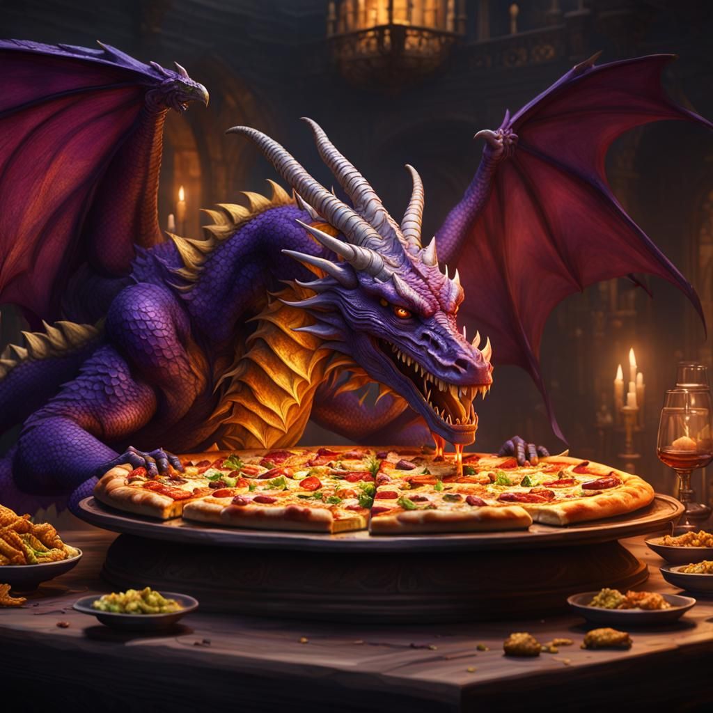 Dragon's Pizza Grief: Dark Fantasy Concept Art