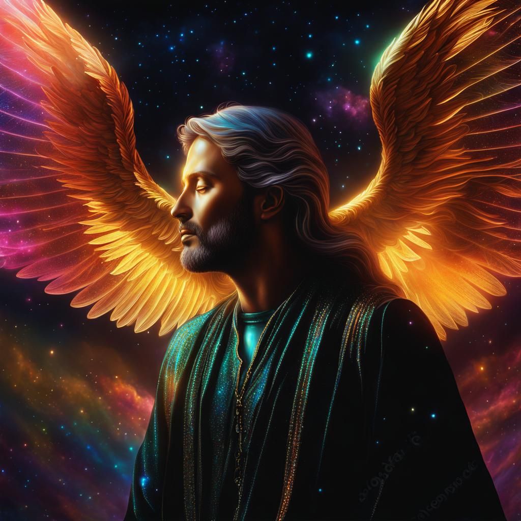 Angelic Praise in Holographic Astral Illustration