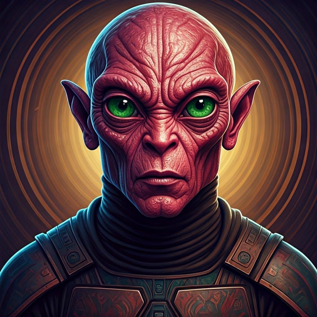 Whimsical Alien Portrait in Digital Art Style