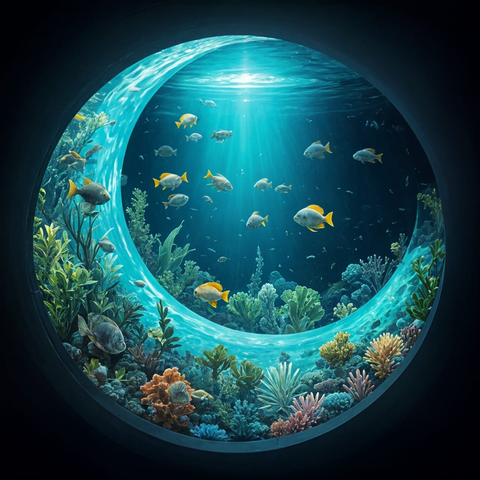 Crescent Moon Shaped Fish in Aquarium