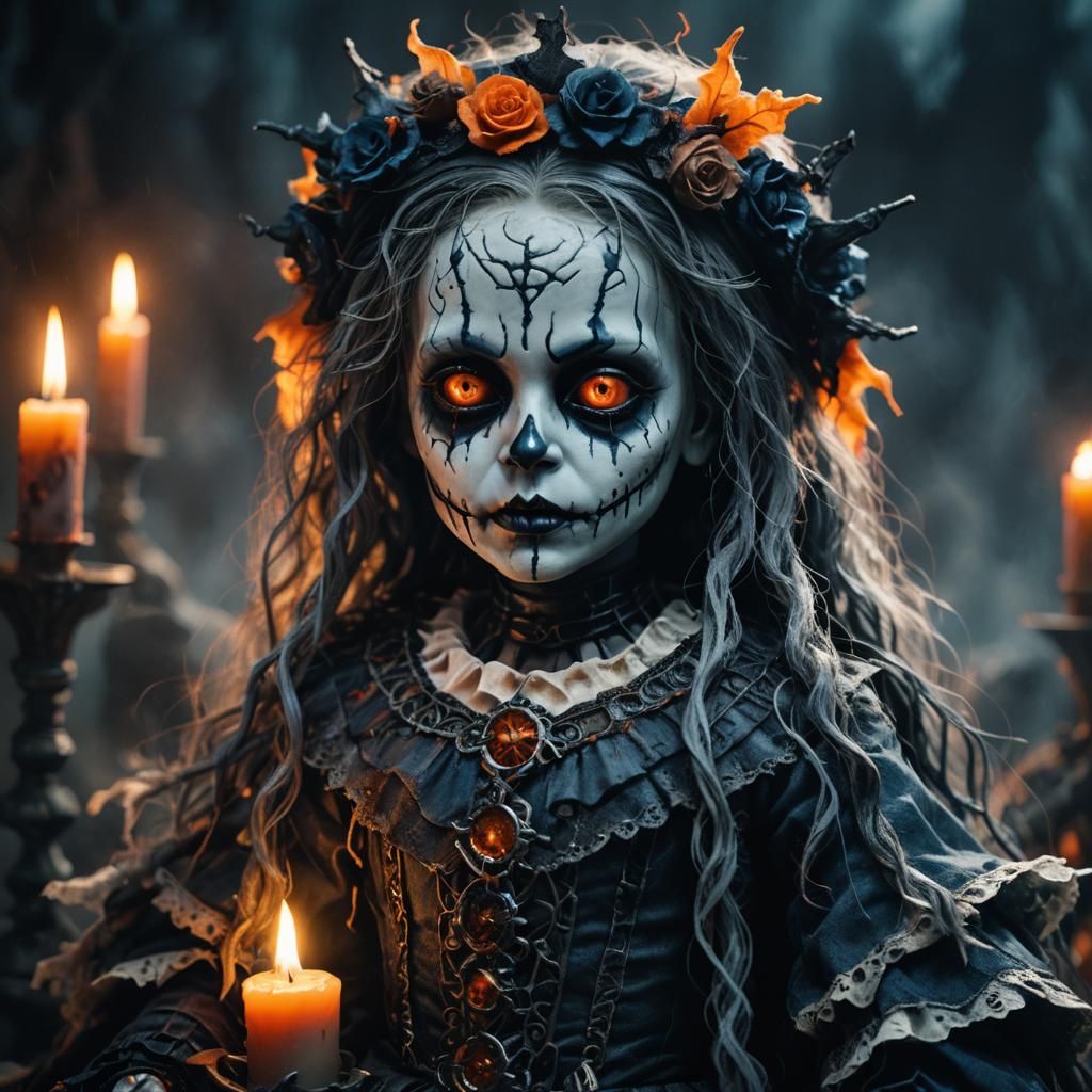 Eerie Wight Doll Portrait in Dark Fantasy Style