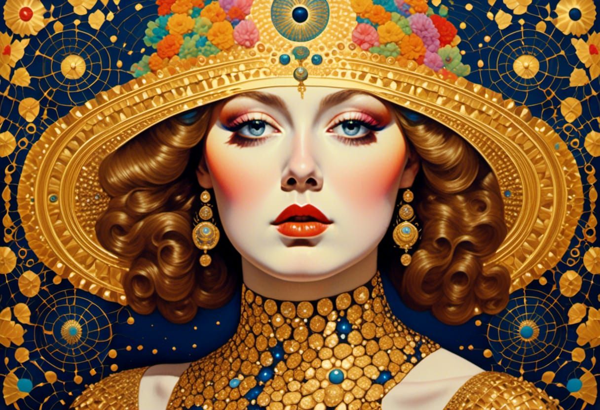 Ecstatic Gold: A Vienna Secession Inspired Portrait