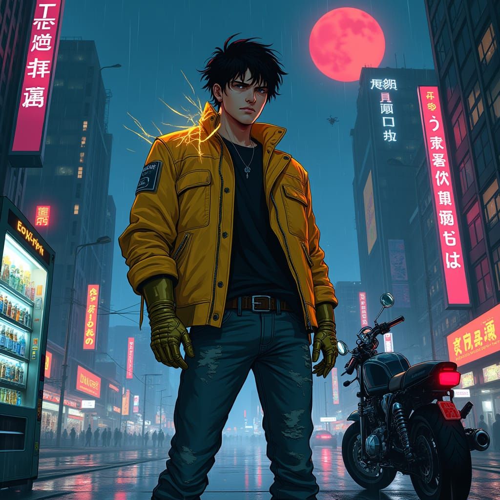 Cyberpunk Cityscape at Night, in Vibrant Neon Hues