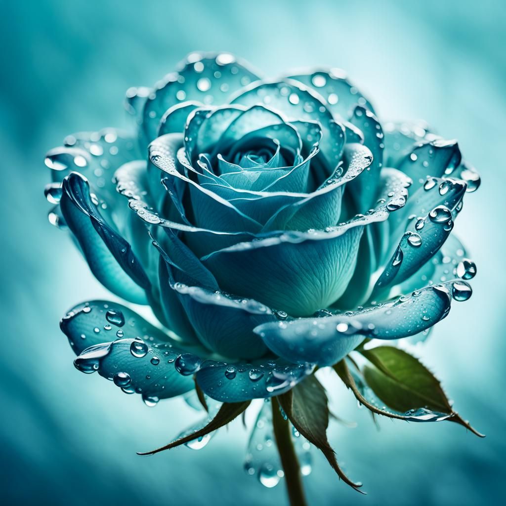 Glass and Water Rose in Surreal Macro Photography