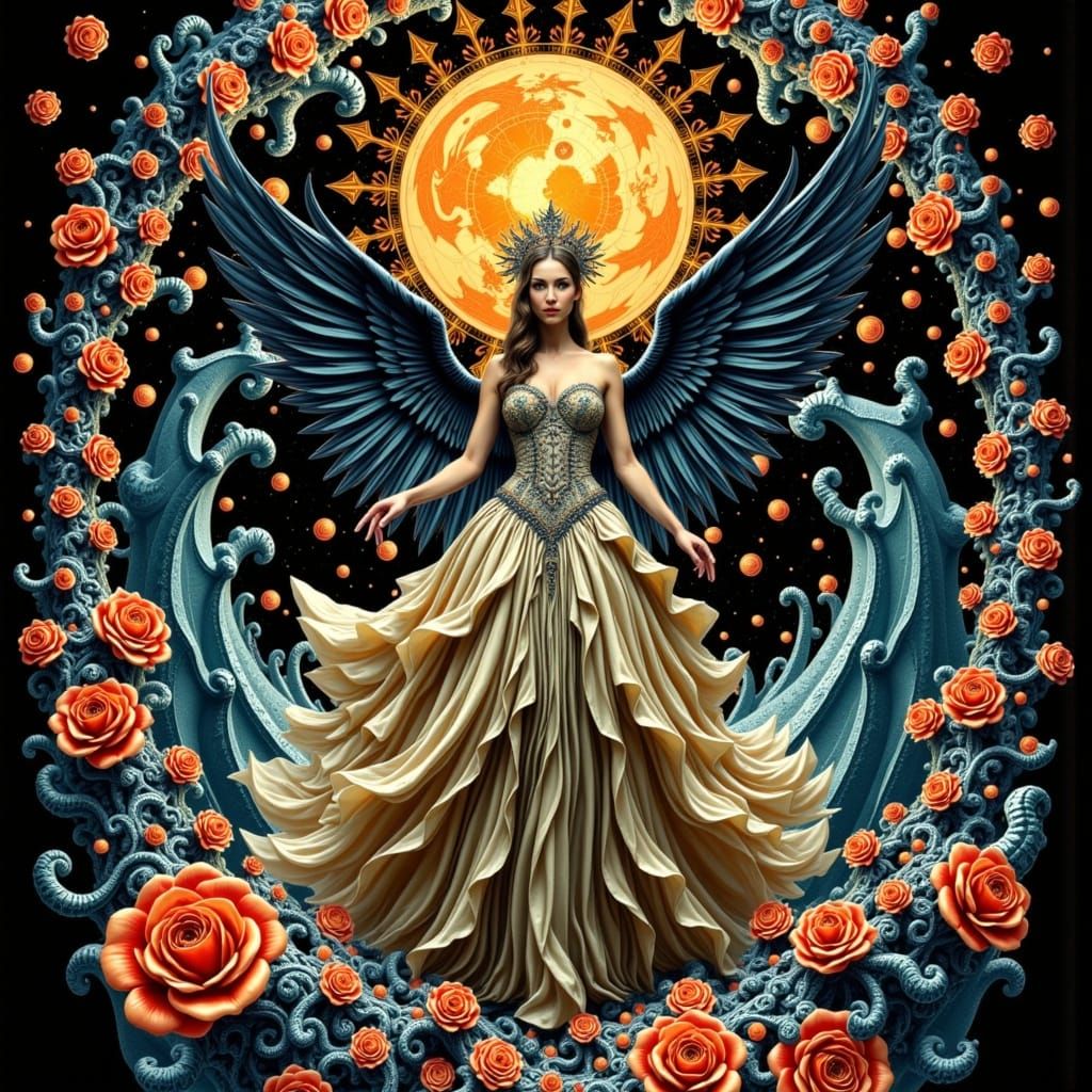 Whimsical Queen in Vibrant Dreamscape