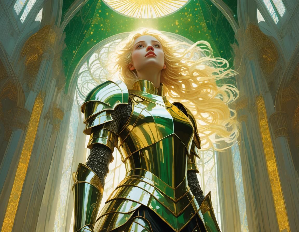 Stunning Female Knight in Holy Light