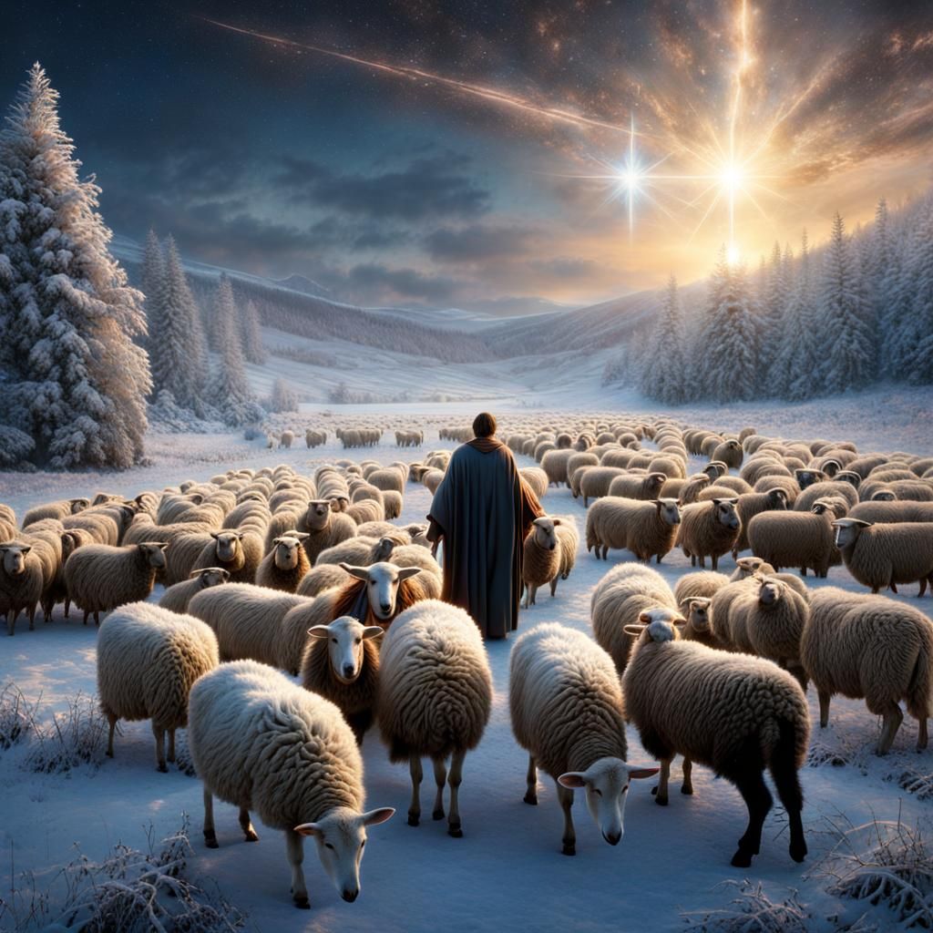 Angelic Christmas Star Scene in Digital Matte Painting