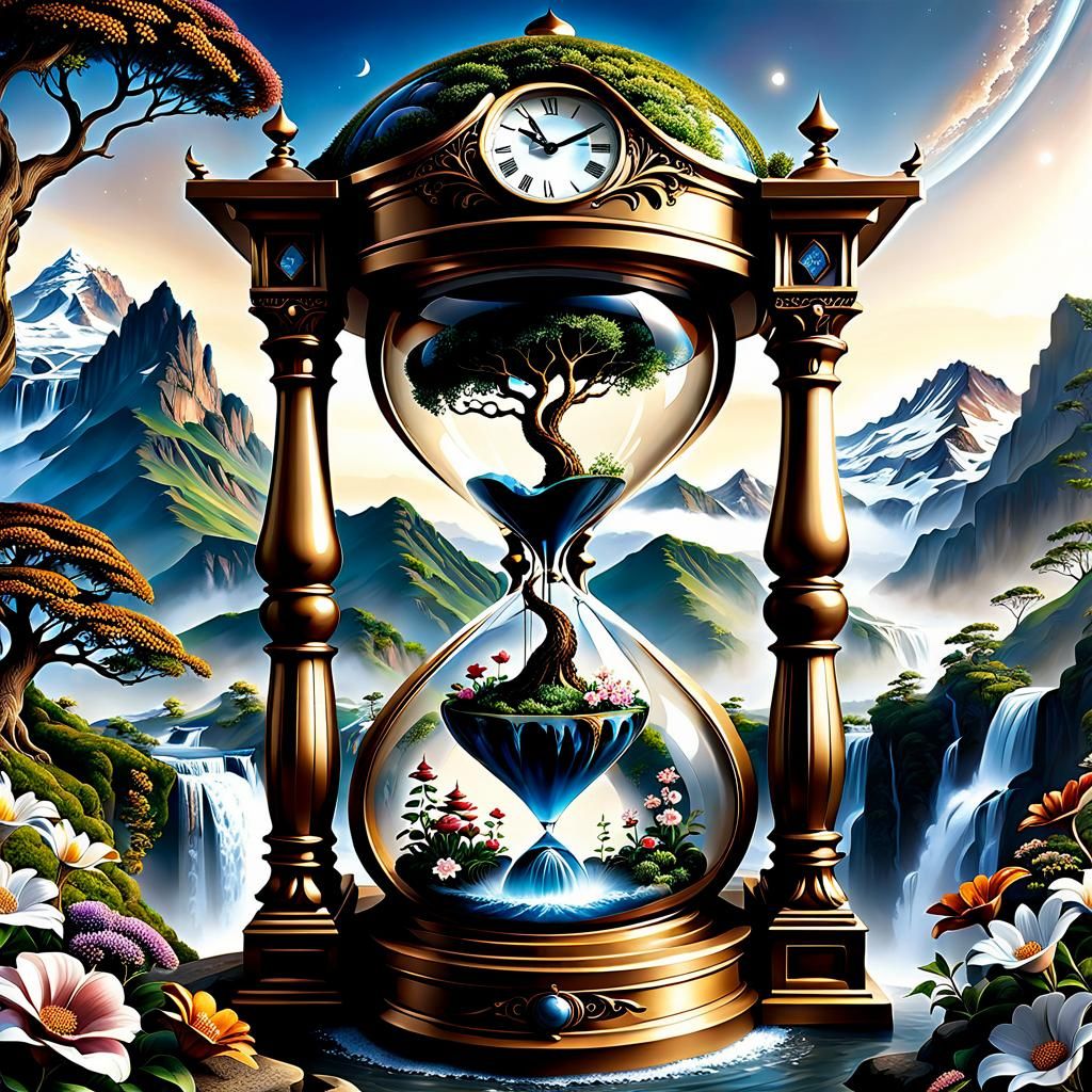Hourglass World with Magical Details and Galaxies