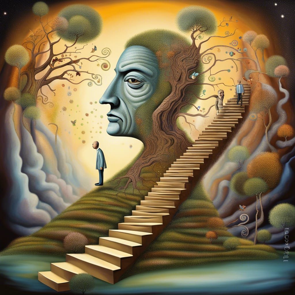 Whimsical 3D Surreal Art of a Human Journey