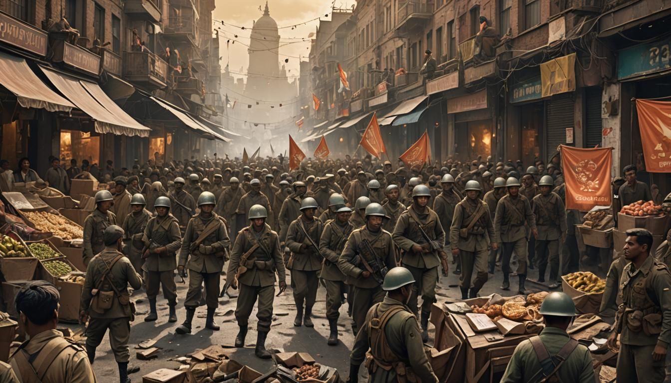 Colonial India Street Market: Matte Painting in Art Nouveau ...