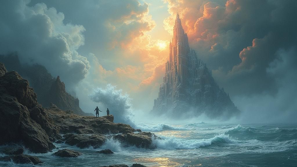 Futuristic Impressionism: Cosmic Painting with Ethereal Enha...