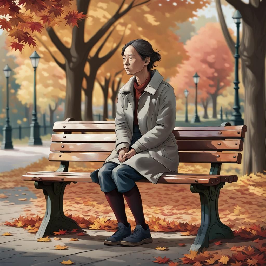 Solitary Figure in Autumnal Monotony