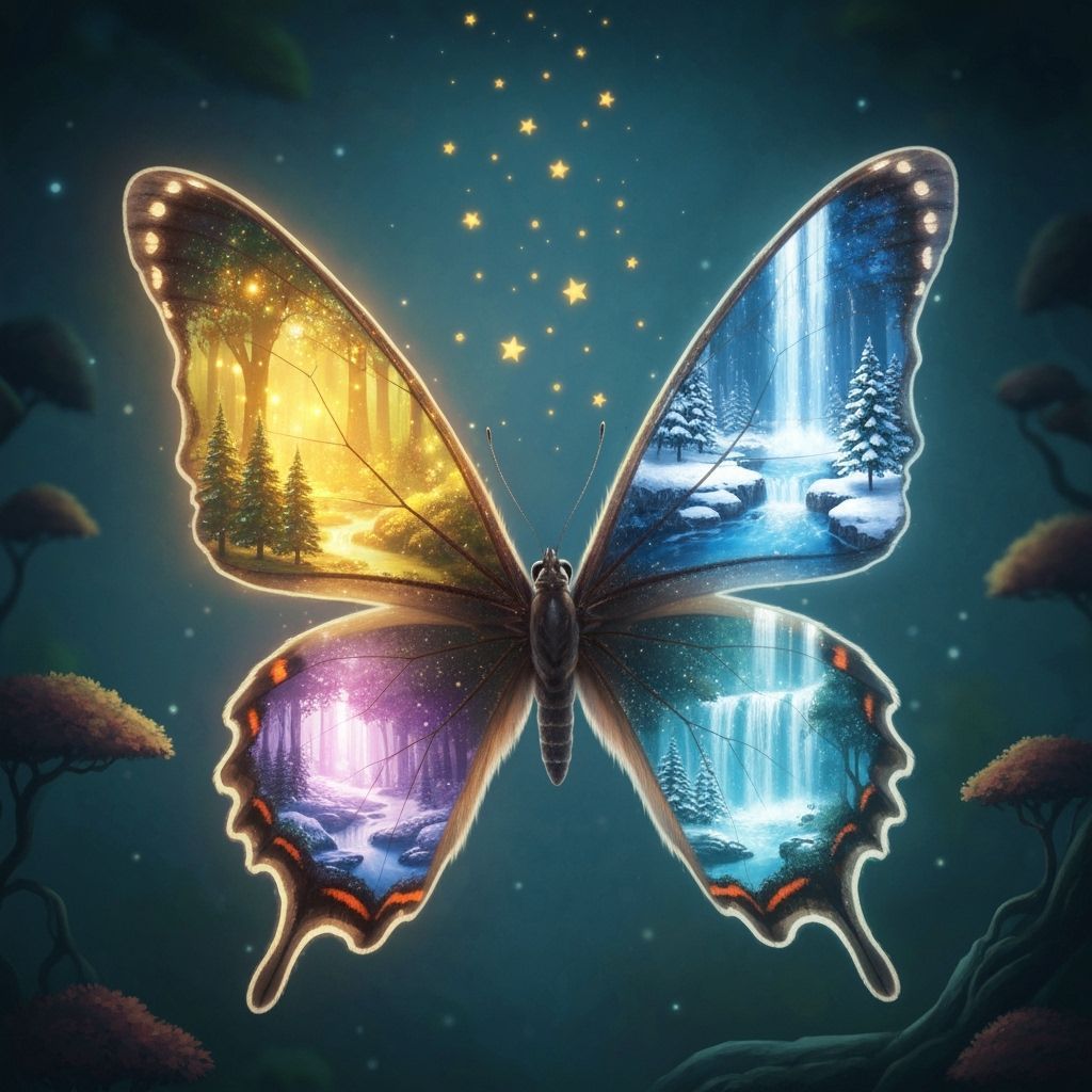 Surreal Butterfly Wings Portal to Fantasy Worlds