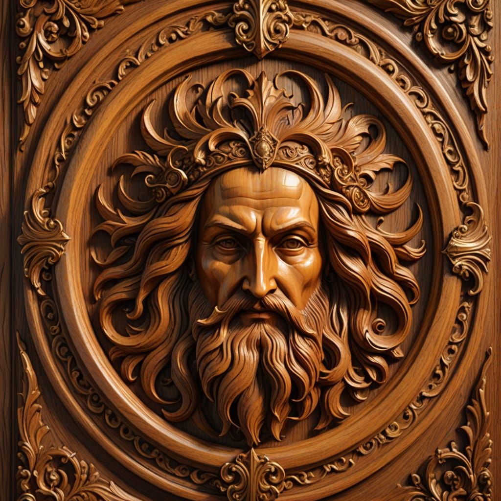 Renaissance Wood Carving of Da Vinci Painting