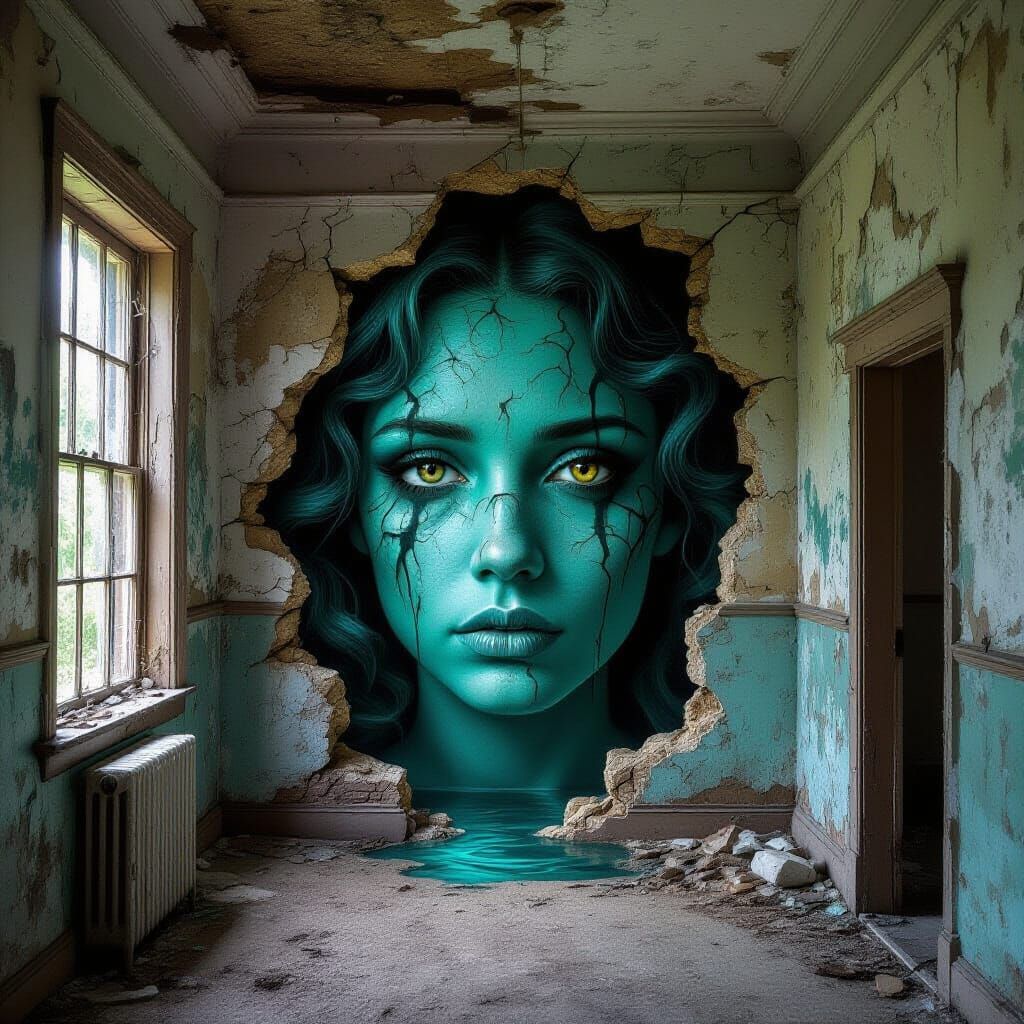 Schizophrenic Psyche Invasion in Ruined House