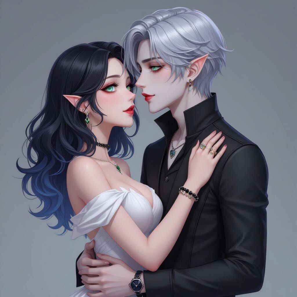 Elegant Vampire Boy in Anime Style