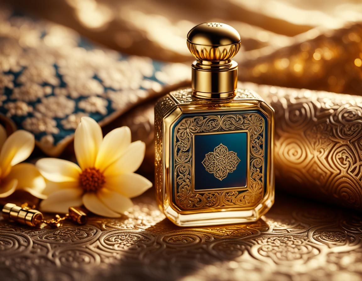 Flower Relief Engraved Titanium Perfume Bottle