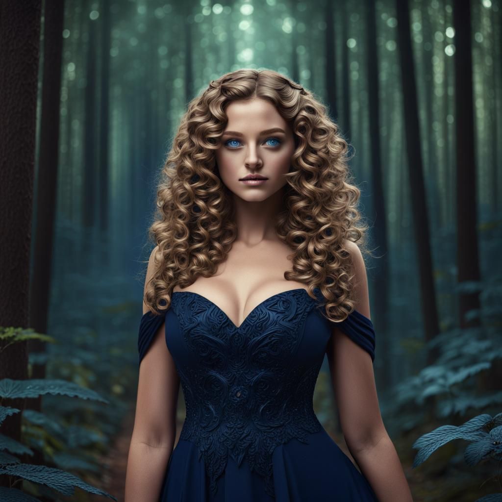 Midnight Forest Beauty in Detailed Matte Painting