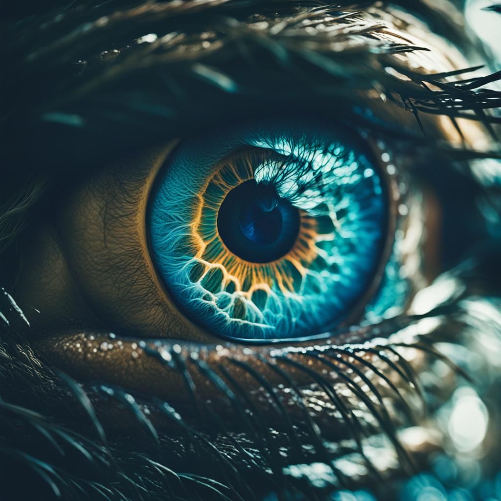 Dramatic Close-Up of Stunning Blue Eyes