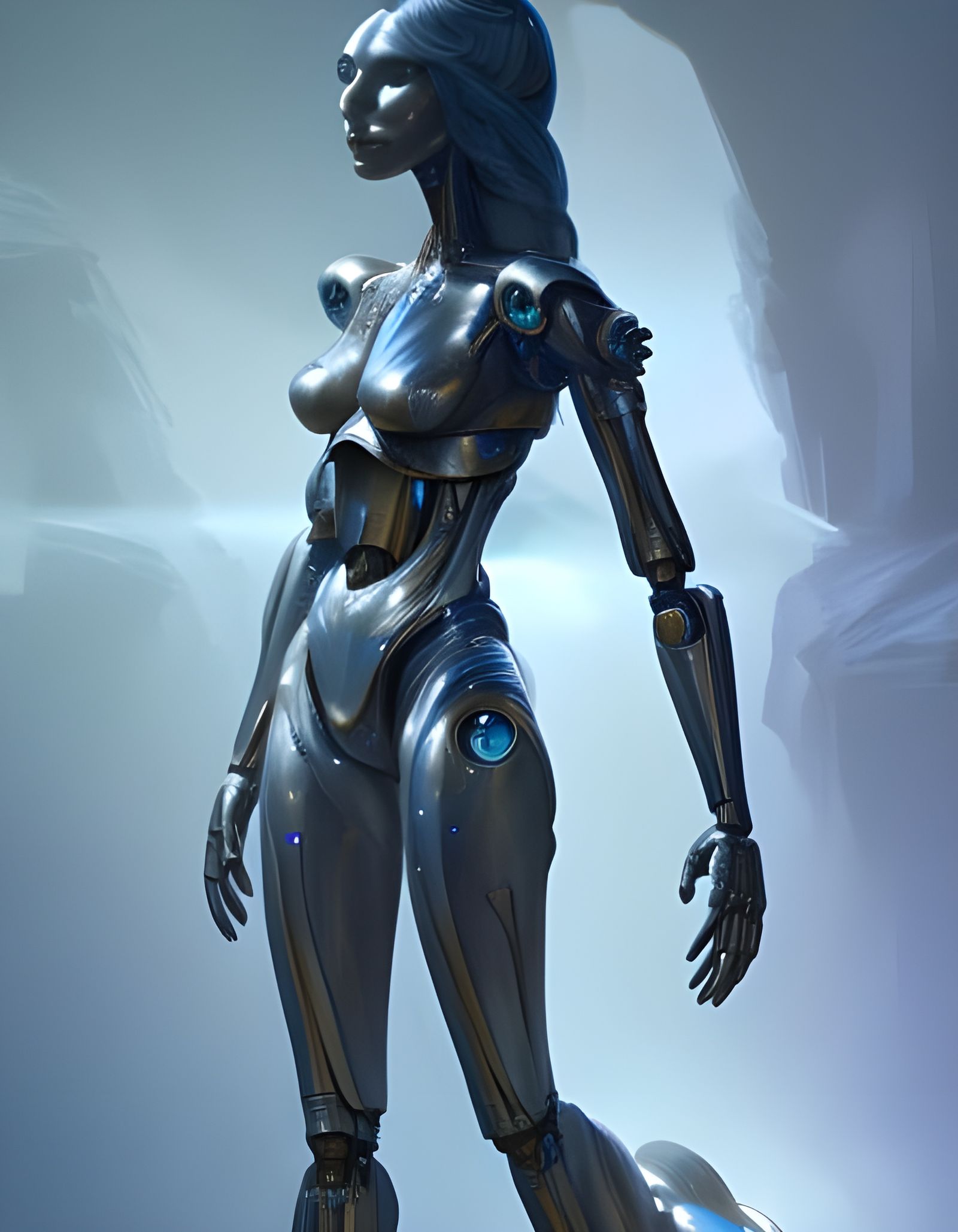 Ethereal Android Portrait in Hyperdetailed Fantasy Art