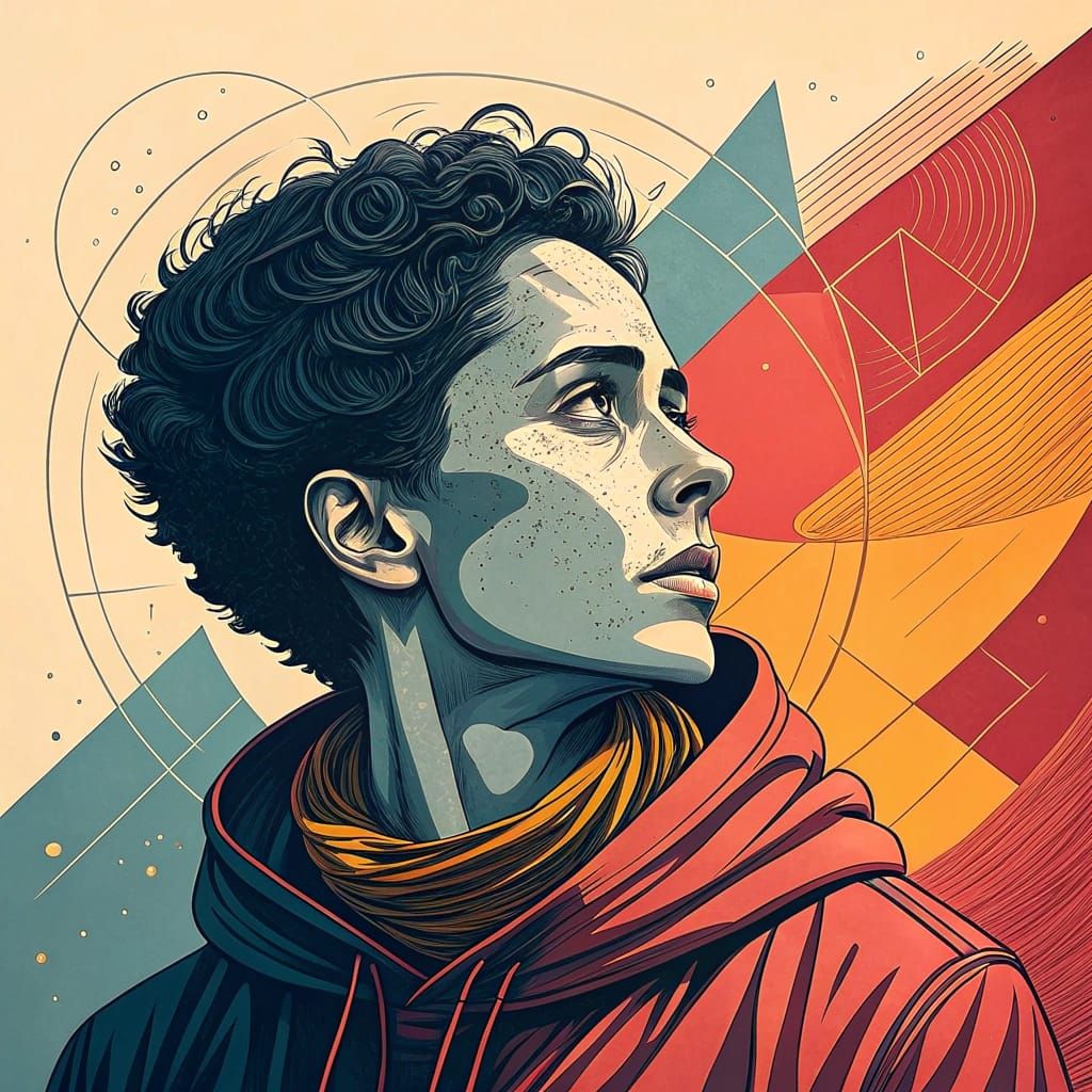 Flat color, color blocking, single line drawing, high contrast, bold and striking design (minimalism:1.5), high-contrast...