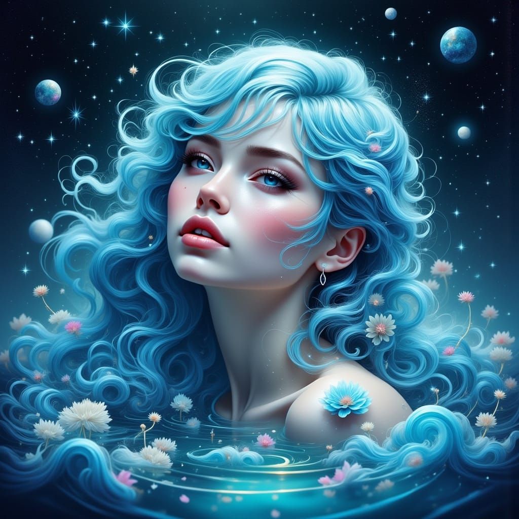 Surreal Astral Goddess in Ethereal Cosmic Dream