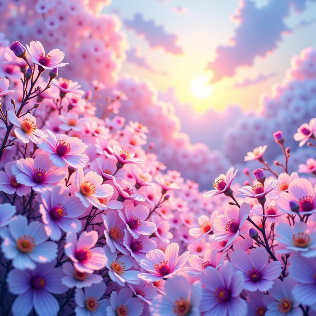 Ethereal Petal Textures Illuminated by Vibrant Light