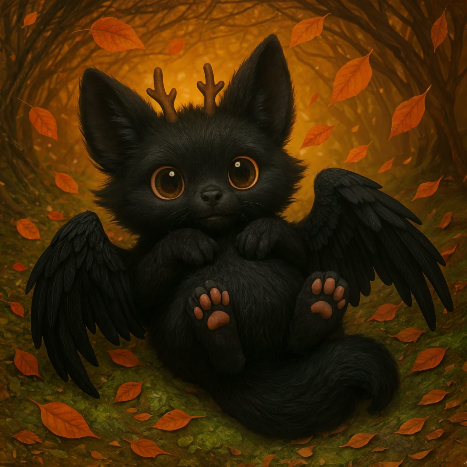 Enchanting Winged Fox-Deer in Ghibli Style