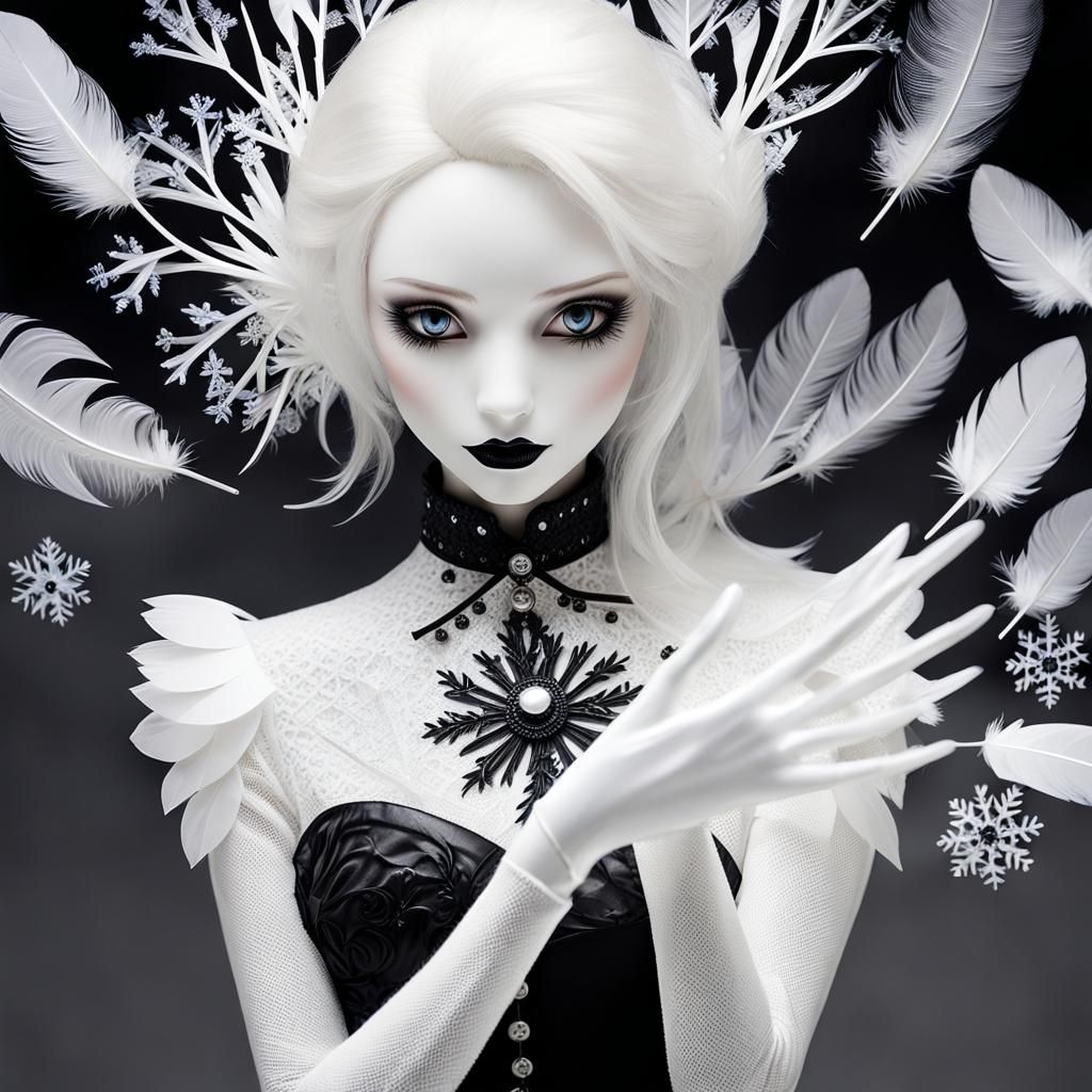 Wow chibi goth doll  photogram, rayograph by  (A human  hand...