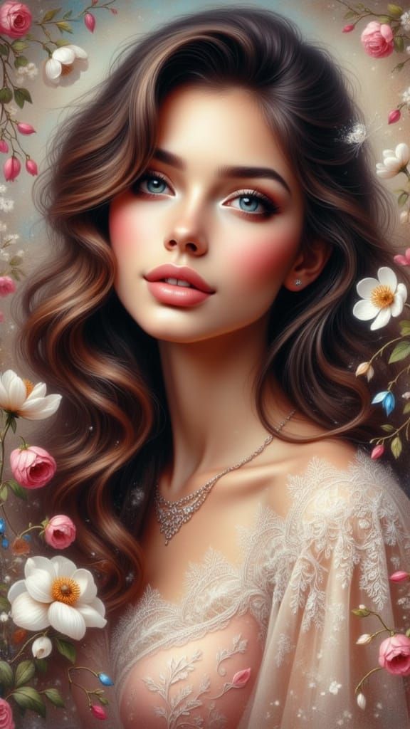 Romantic Blonde Portrait with Sparkling Mist Effect