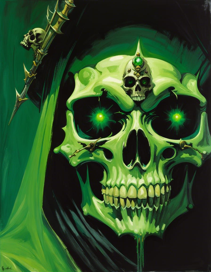 Lich Queen Portrait in Dark Fantasy Style