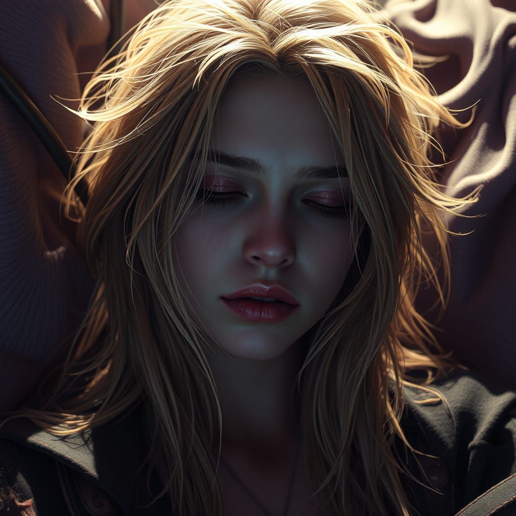 Hyperdetailed Sleepless Woman in Dark Fantasy Style