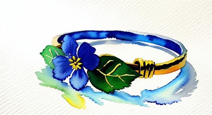 Floral Bracelet in Watercolor Gouache Style