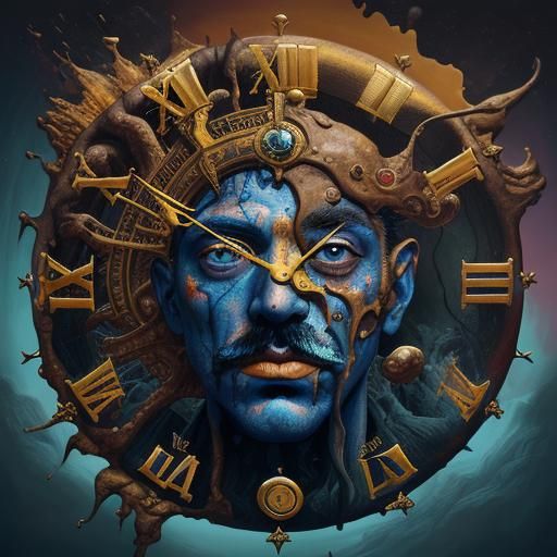 Surreal Melting Face Dreamscape in Dalí Style