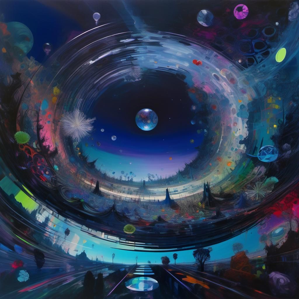 Surreal Void Expanse in Vibrant Digital Art