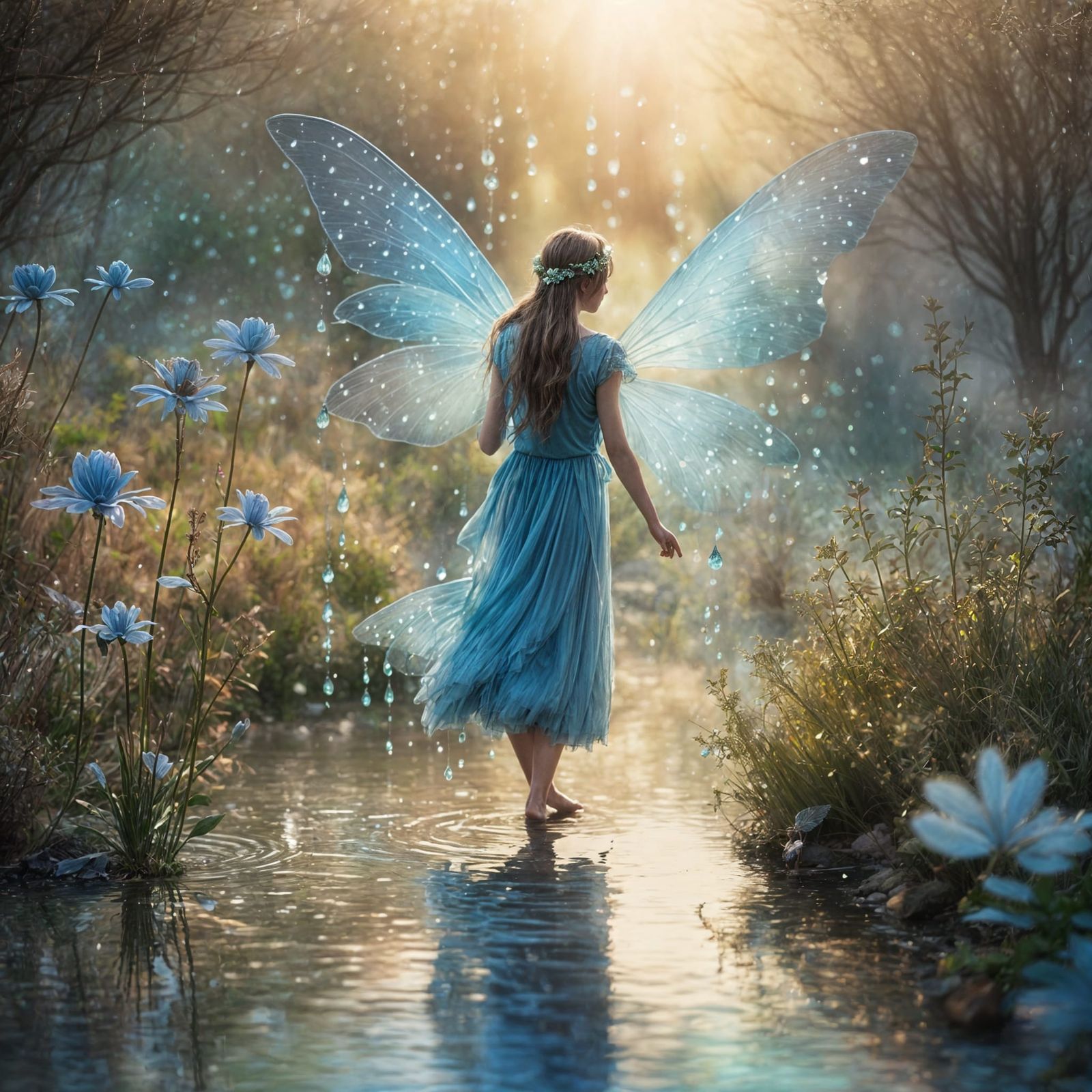 Fairies Conjure Rain Over a Dry Garden