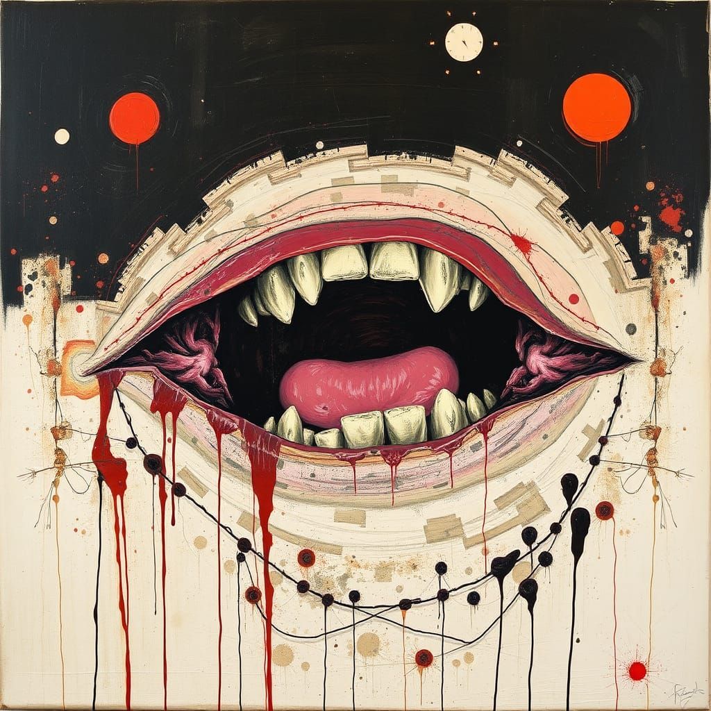 Abstract Hunger in Collage Style