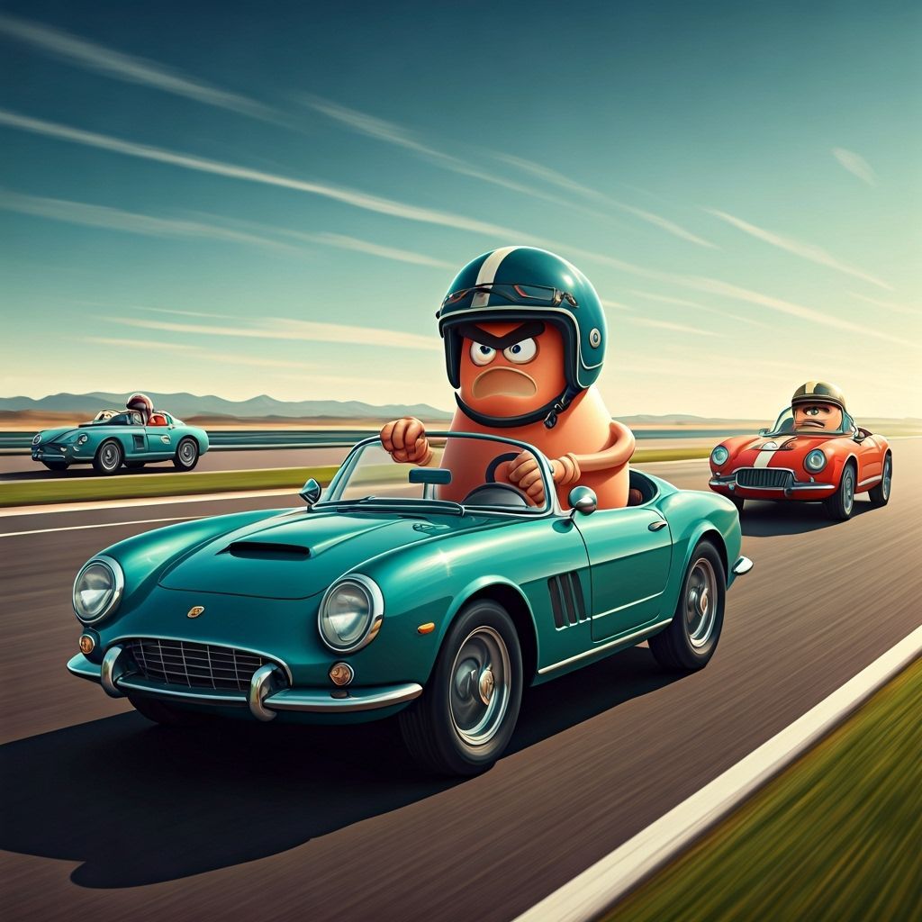 Angry Eggs Race in Vintage Cars