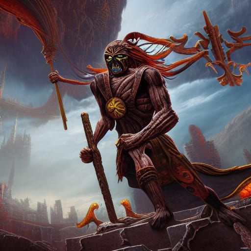 Detailed Matte Painting of The Iron Maiden