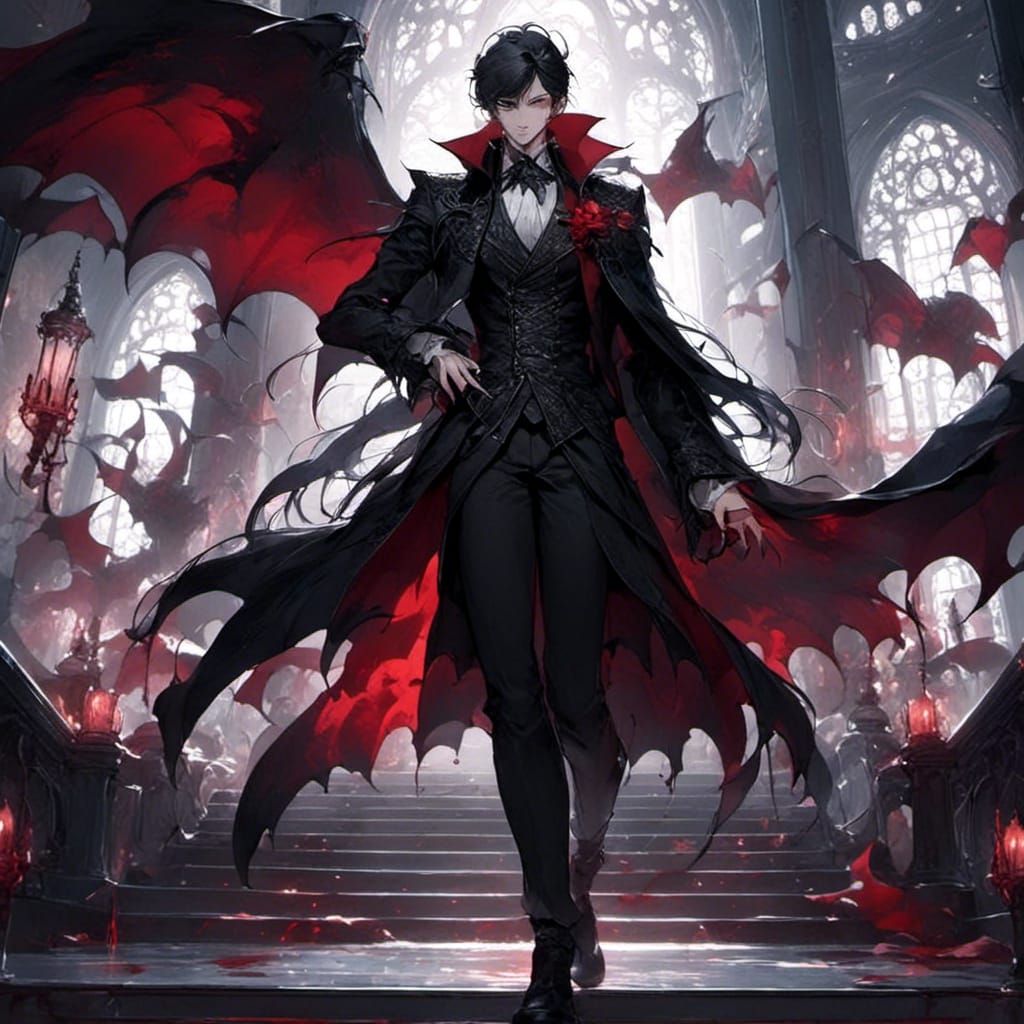 Hot Vampire Man in Eerie Ballroom