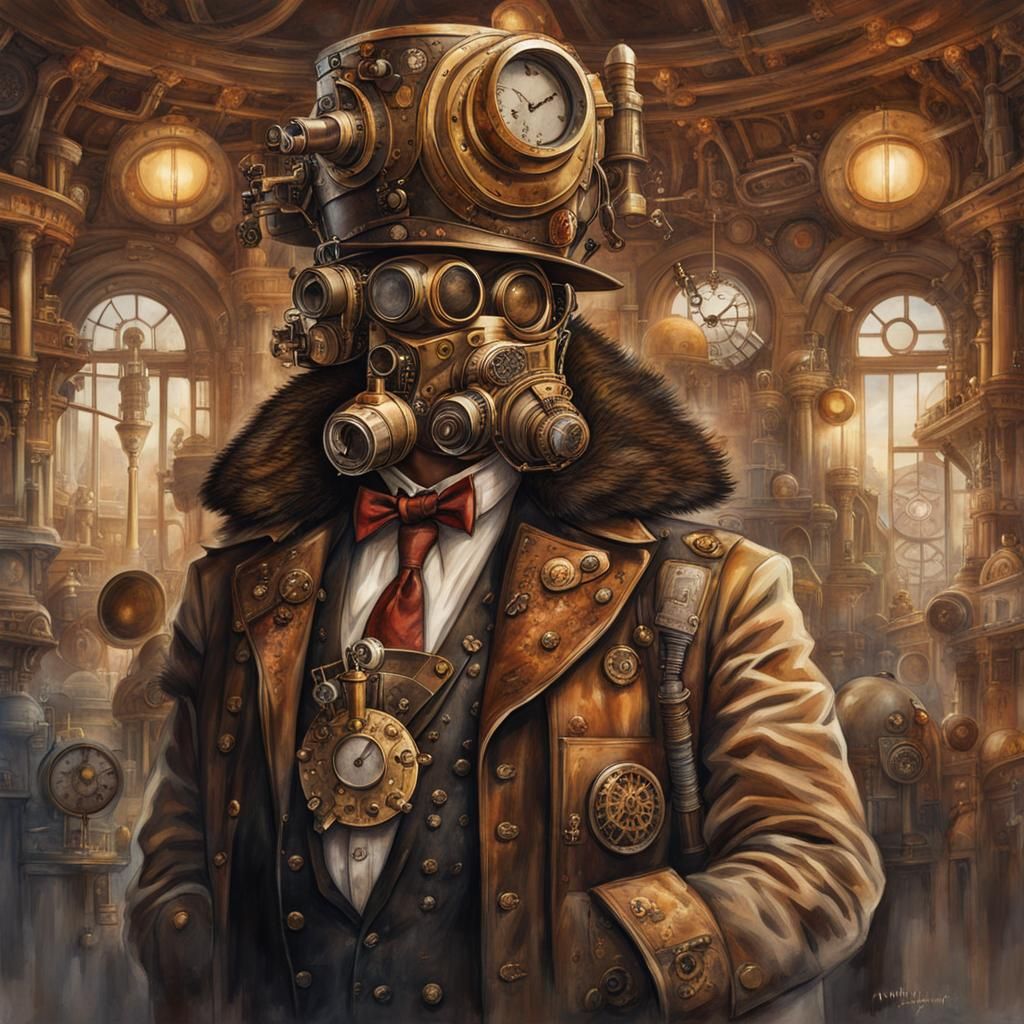 Afrofuturist Steampunk Academy Awards Ceremony in Watercolor