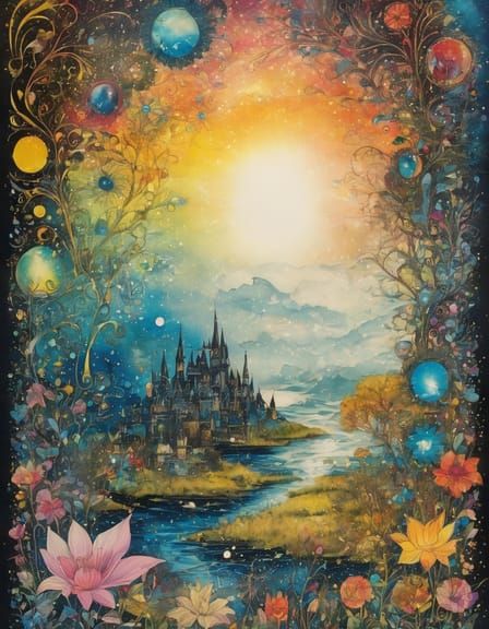 Dreamlike Landscape of Wonder and Tranquility