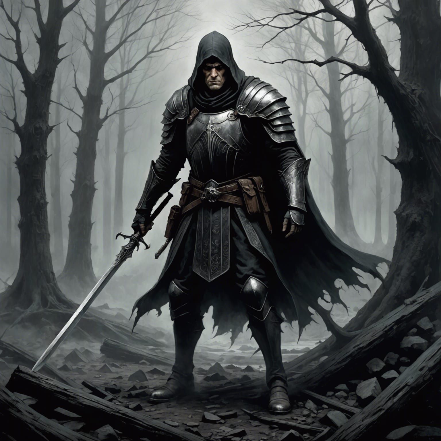 Grimdark Landscape in Dark Fantasy Style