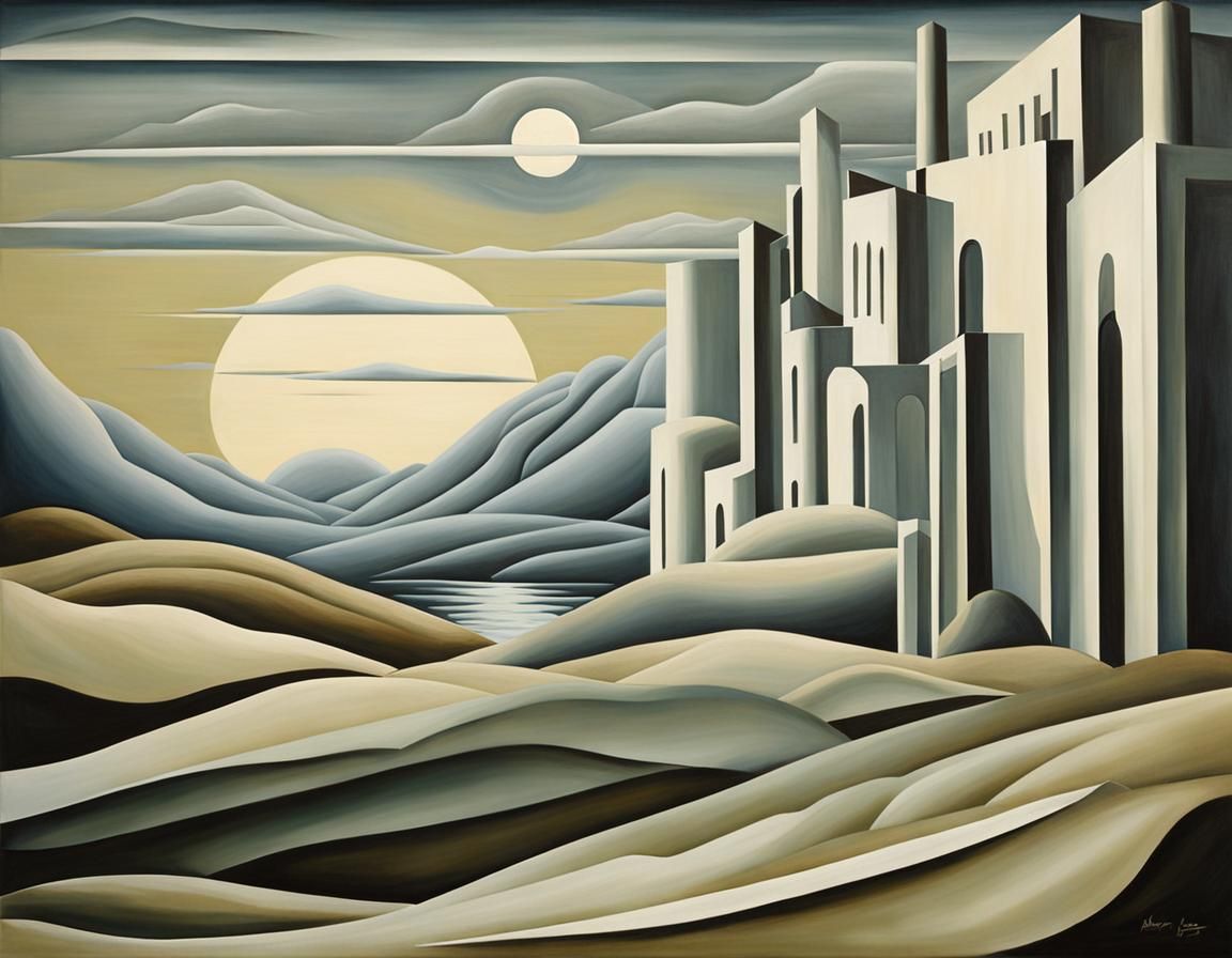 Surrealist Painting Inspired by Kay Sage's Style