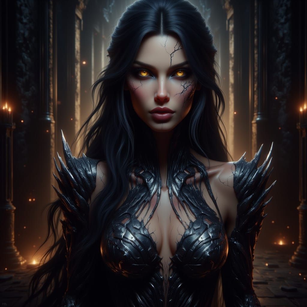 Regal Woman in Throne Room: Hyperrealistic Digital Art