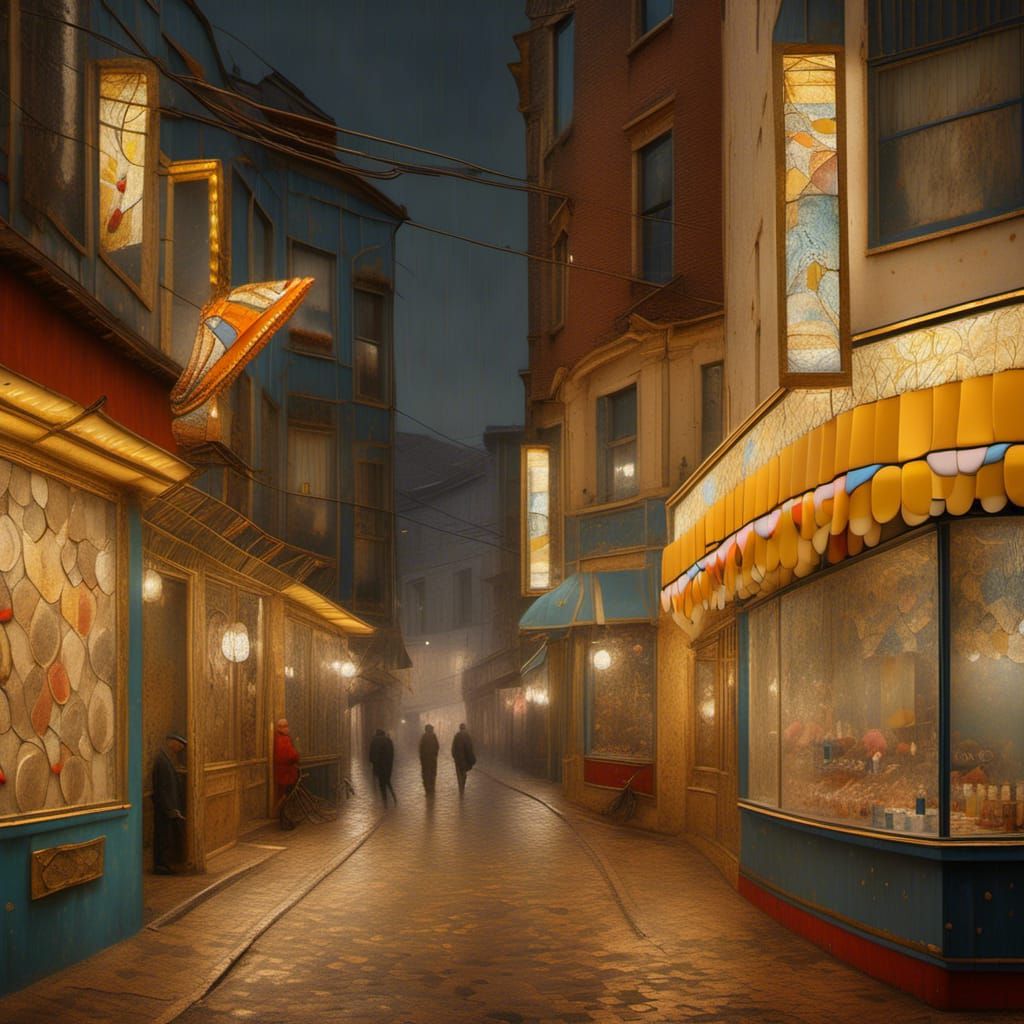 Abstract Golden Cycles: A Breathtaking Matte Painting