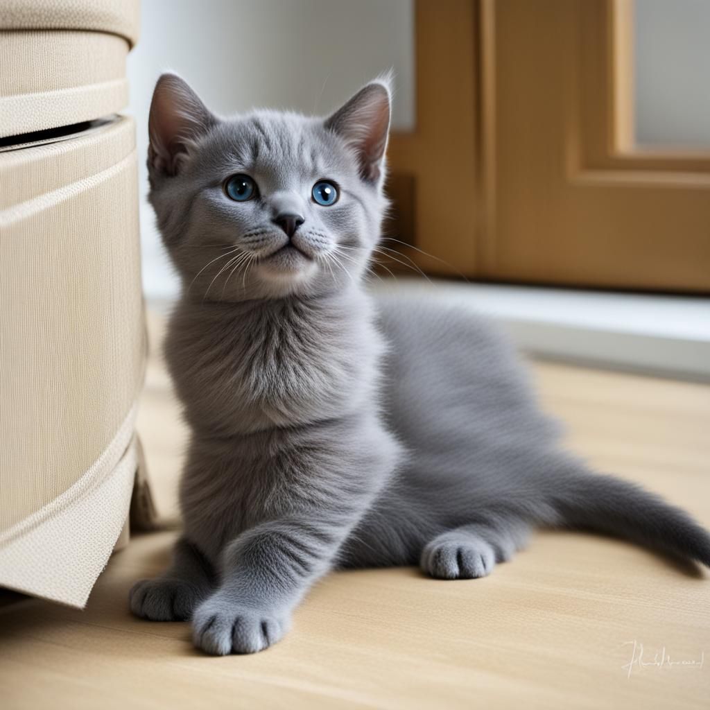 Chartreux Kitten's Warm Welcome Home