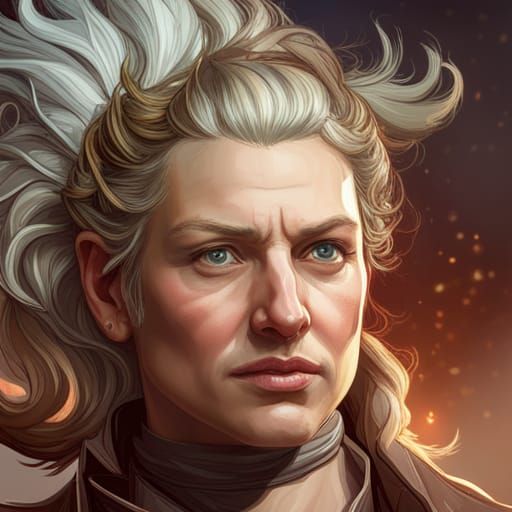 Hyperdetailed Portrait with Dynamic Lighting, Art Nouveau St...