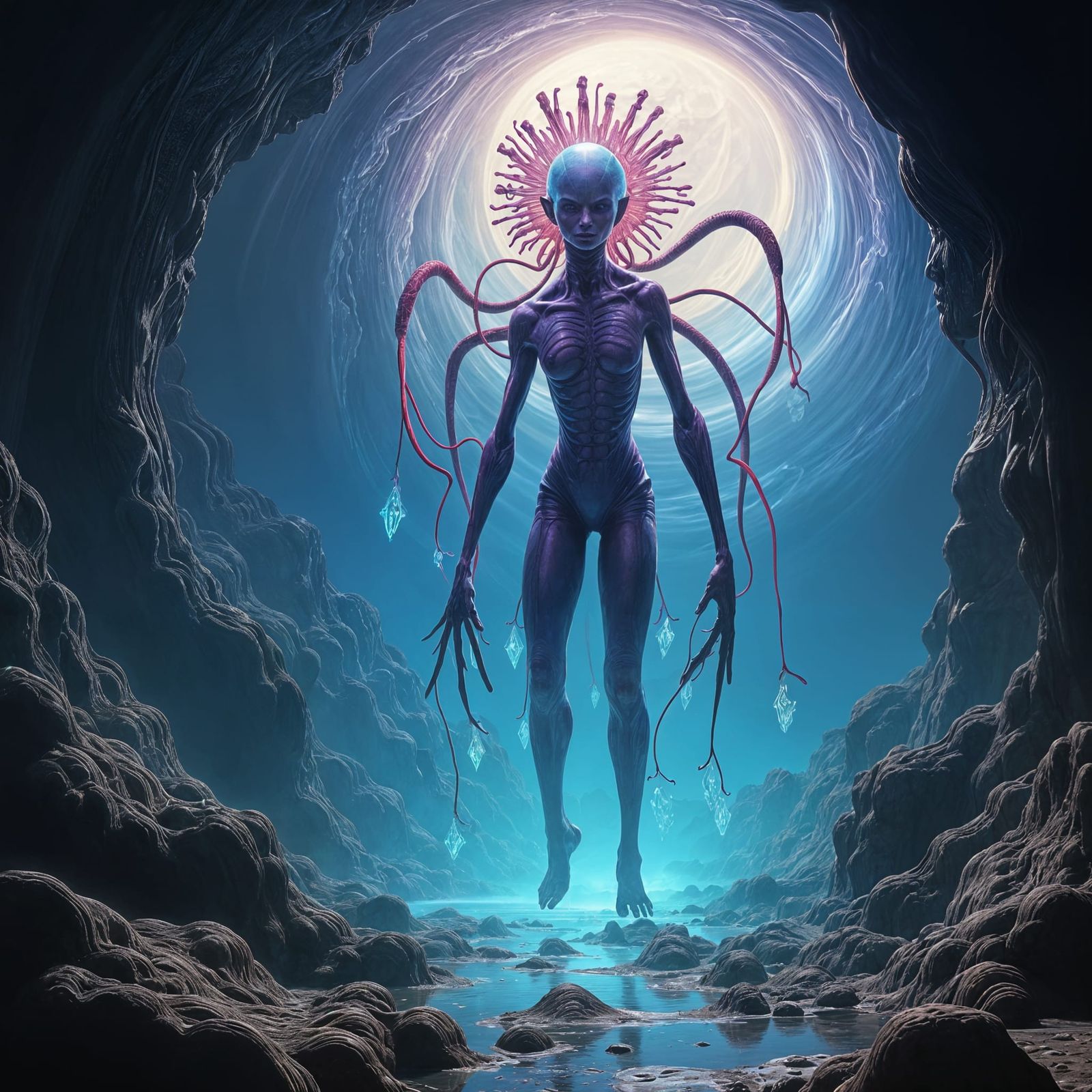 Surreal Biomechanical Landscape in Visionary Style