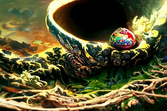 Surreal Impossible World Painting in Digital Art Style